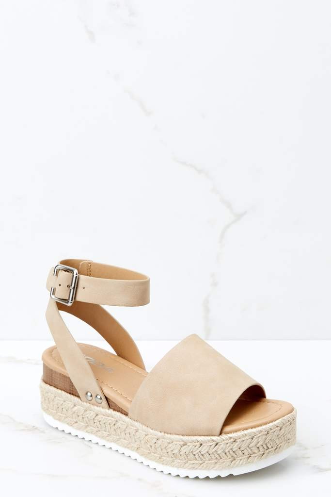 Know The Way To You Taupe Flatform Sandals | Red Dress 