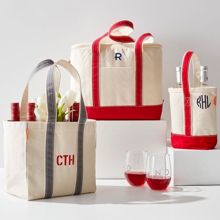 Canvas Four Bottle Wine Tote | Mark and Graham