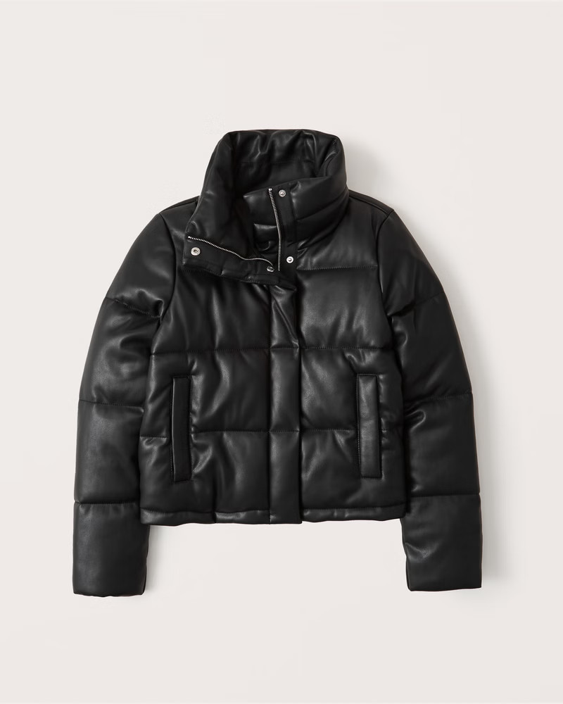 Vegan Leather Mini Puffer | Abercrombie & Fitch (US)