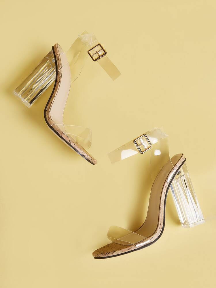 Clear Two Part Chunky Heels | SHEIN