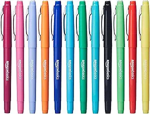 Amazon Basics Felt Tip Marker Pens - Assorted Color, 12-Pack | Amazon (US)