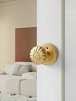 Gold Door Knobs Privacy Door Knob Satin Brass Door Knob Interior Brushed Gold Door Knobs for Bedr... | Amazon (US)
