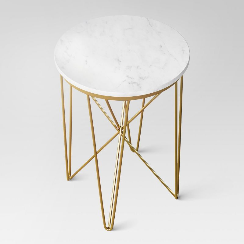 Marble Top Round Table Gold - Threshold™ | Target