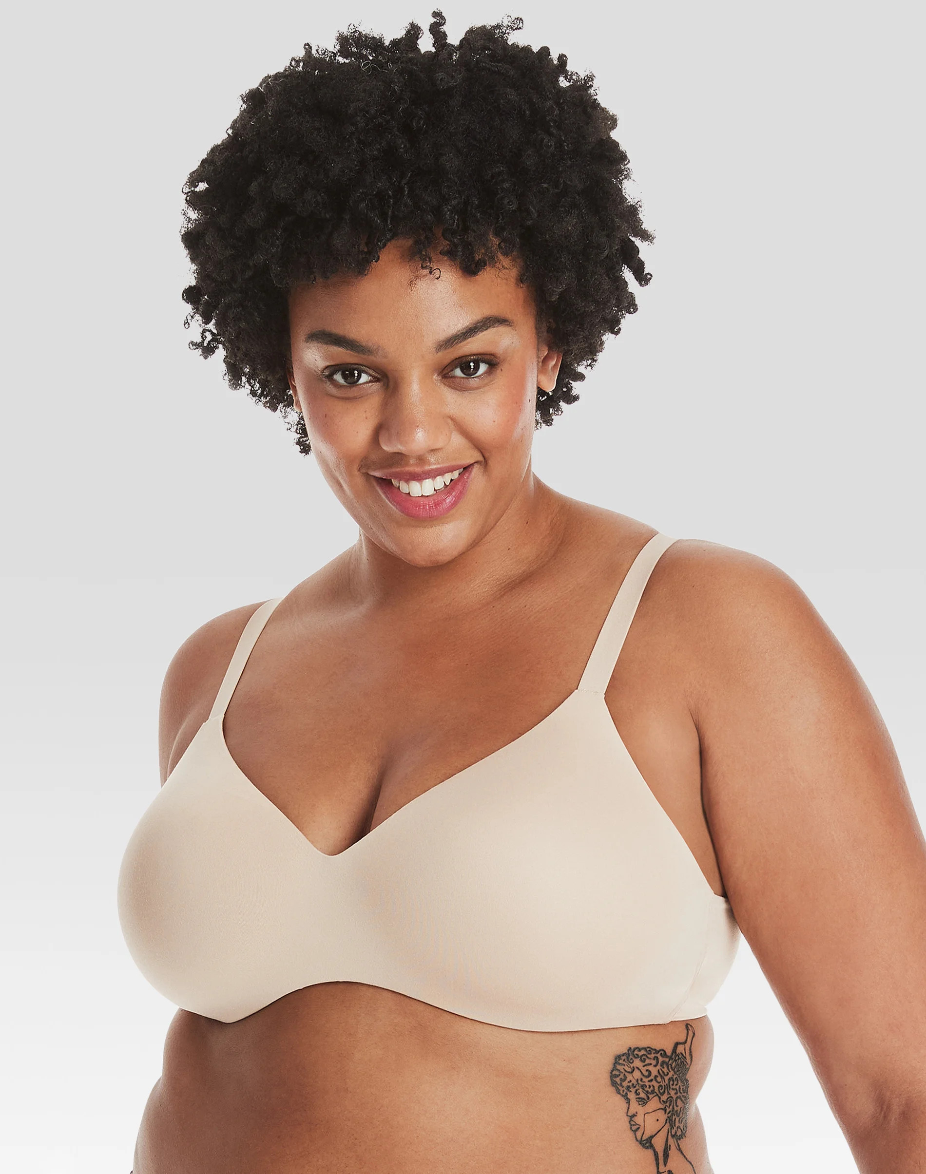 Hanes Women's Concealing Petals Wireless Bra with Convertible Straps Nude L | Hanes.com