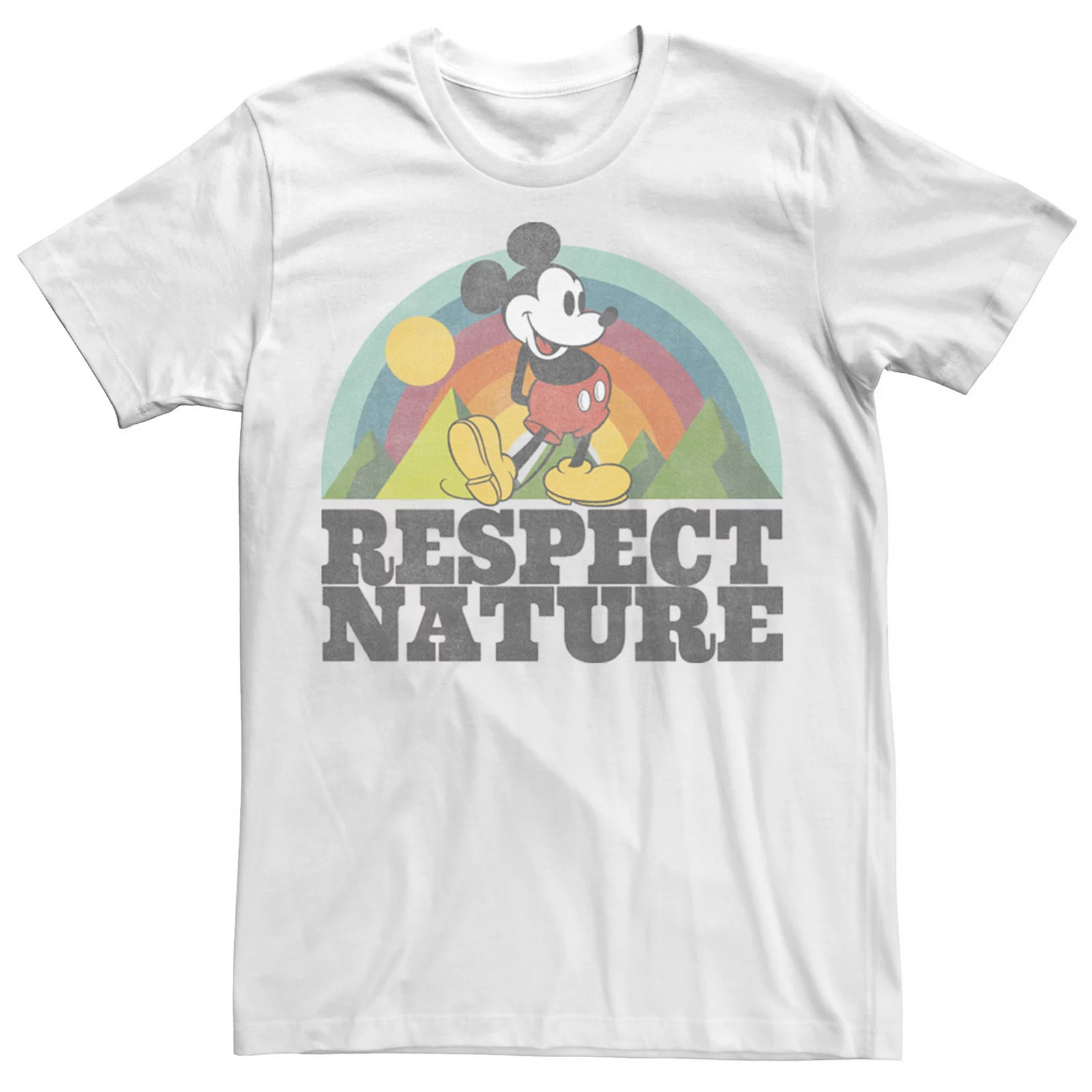 Disney's Mickey & Friends Mickey Mouse Men's Respect Nature Rainbow Tee, Boy's, Size: Medium, White | Kohl's