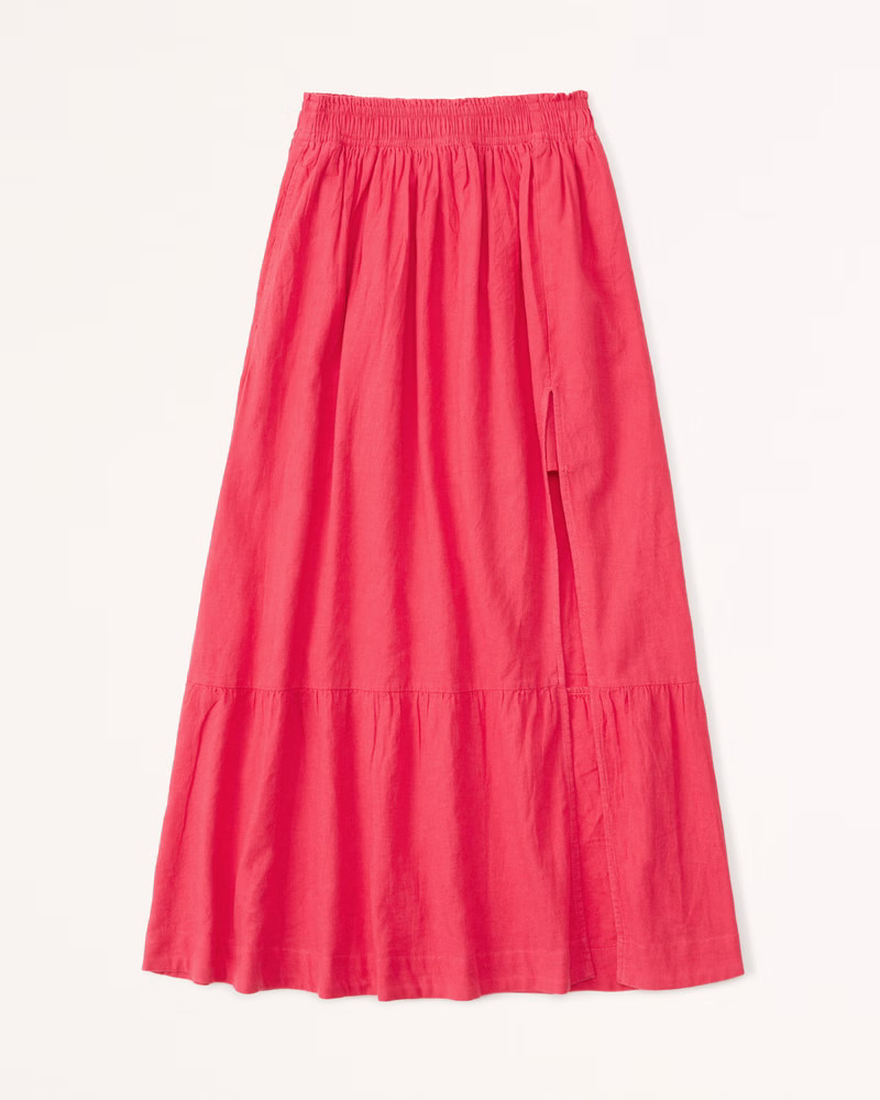 Linen-Blend Maxi Skirt | Abercrombie & Fitch (US)