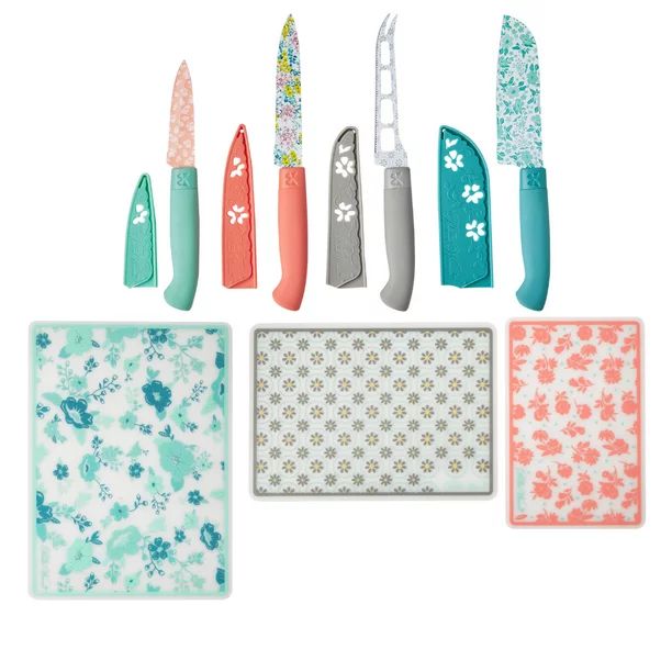The Pioneer Woman Evie 7-Piece Stainless Steel Cutlery and Cutting Mats Set - Walmart.com | Walmart (US)