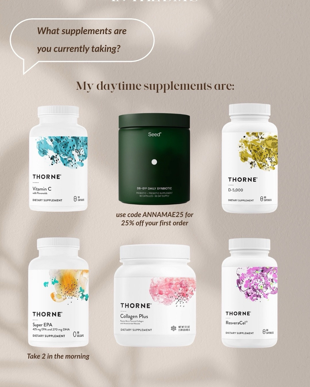 I’ve gotten a few questions about all the supplements I take so I wanted to put up a guide here! Separated by daytime, nighttime and as needed supplements.



#LTKmorningroutine #LTKselfcare