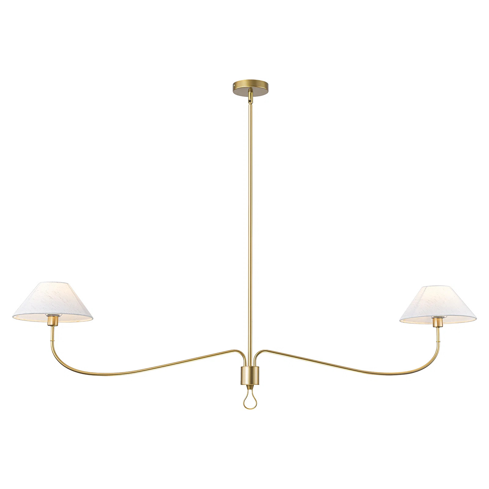 Modern Minimalist 2 - Light Dimmable Large Elegant Fabric Linear Chandelier | Wayfair North America