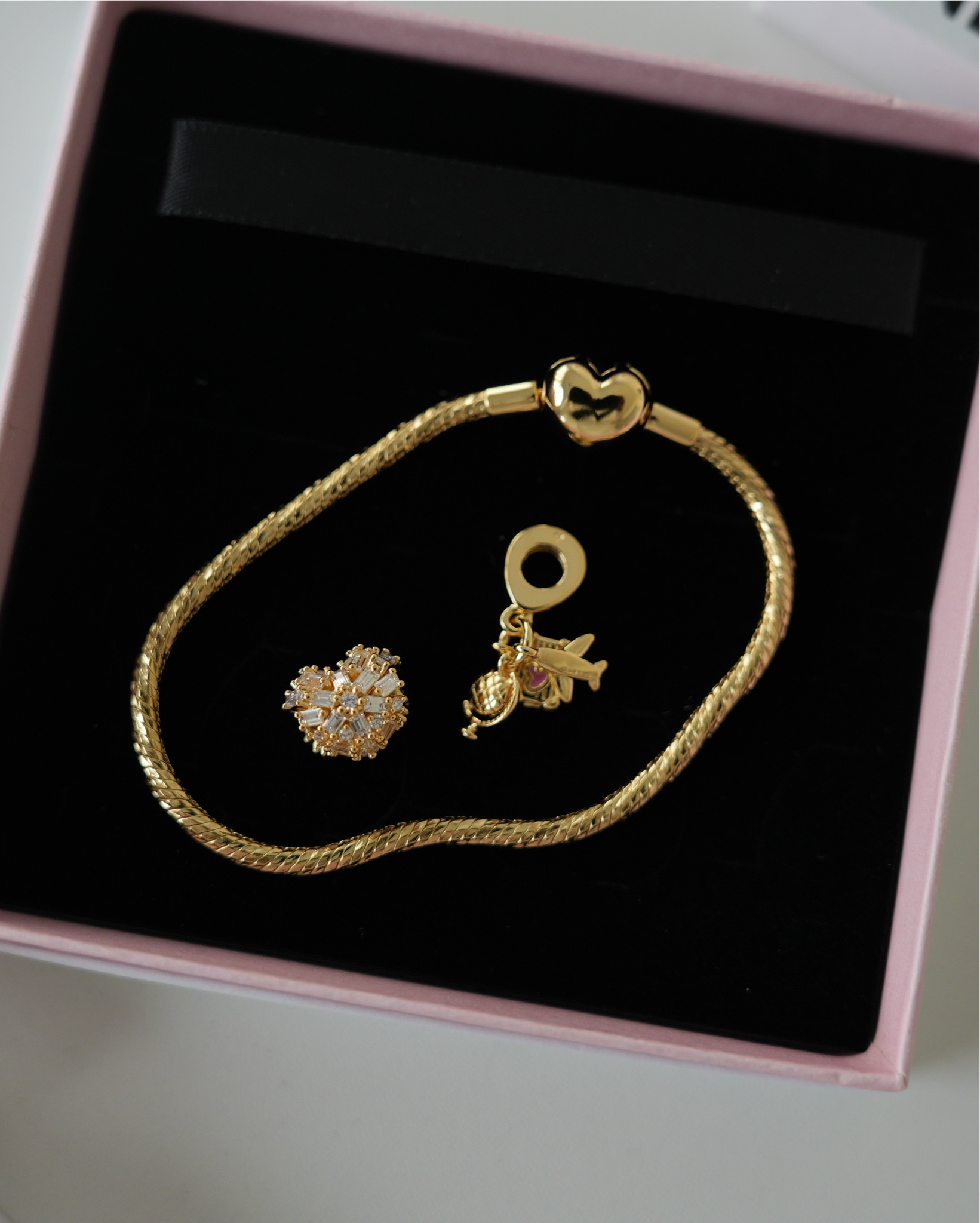 Love my new Pandora Charm Bracelet. Can’t believe I have no clue where my silver one is from College, but I’m ok starting over again!