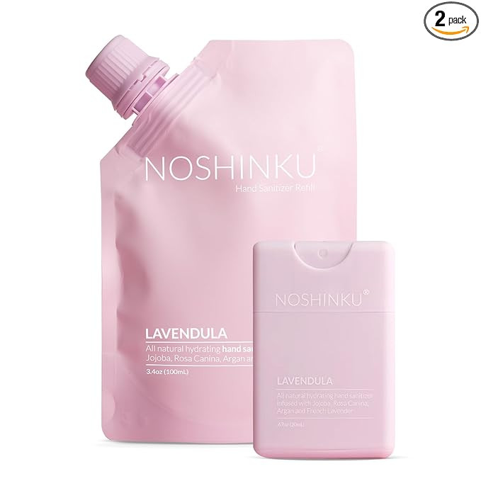 Noshinku Lavender Pocket Hand Sanitizer Refill Kit: Refill Pouch + Sprayer Bundle | Organic Antib... | Amazon (US)