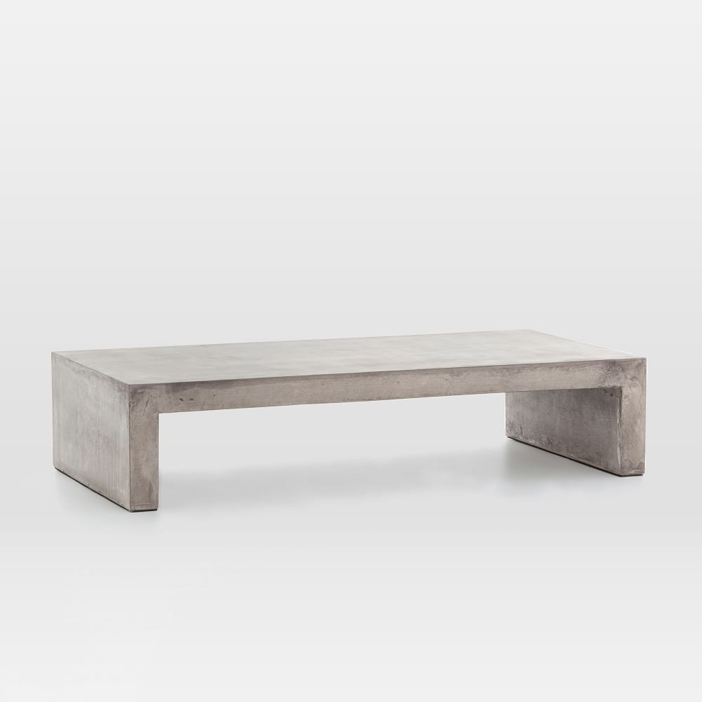 Concrete Waterfall Rectangle Coffee Table (60") | West Elm (US)