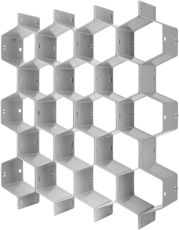 Poeland Drawer Divider Organizer 8pcs DIY Plastic Grid Honeycomb Drawer Divider Gray | Amazon (US)