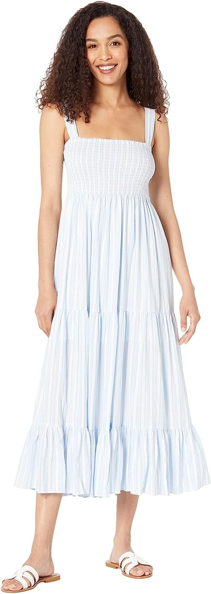 Tommy Hilfiger Women's Tiered Striped Maxi Dress Casual | Amazon (US)