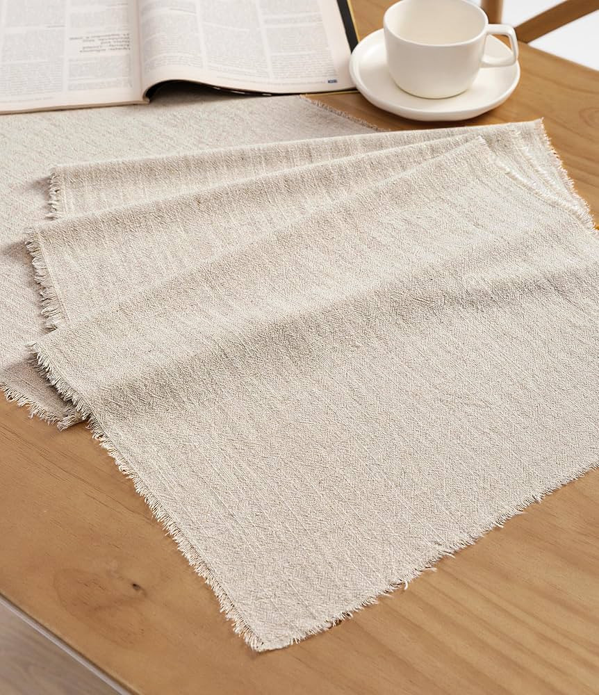 Vitalizart Beige Table Runner 14 x 72 Inches Long Slub Texture Cotton Linen Table Runner for Rust... | Amazon (US)