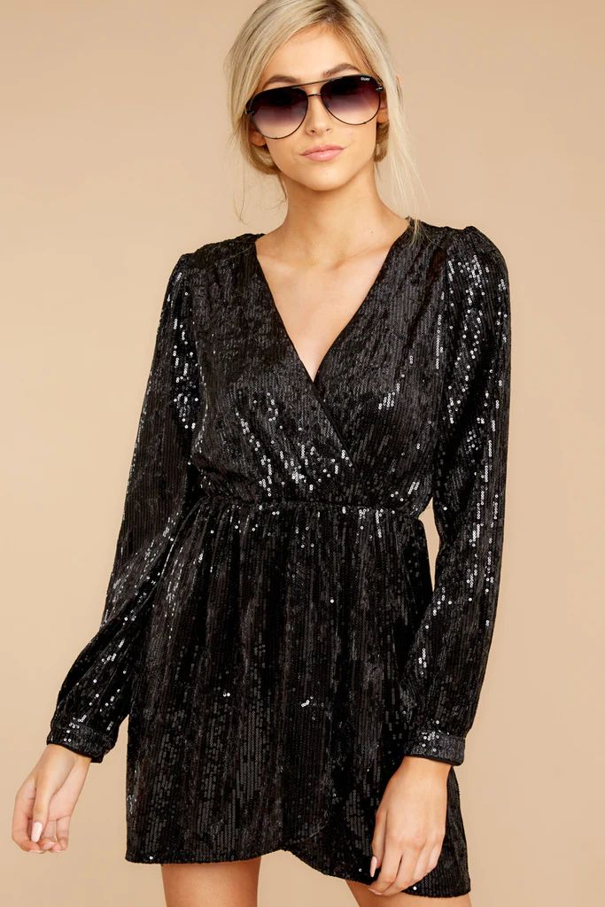 Count It Down Black Sequin Dress | Red Dress 