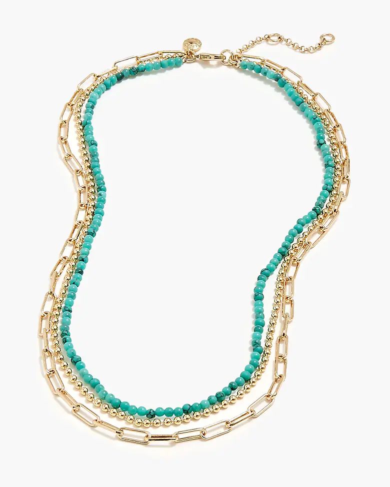Beaded triple-layer necklace | J.Crew Factory