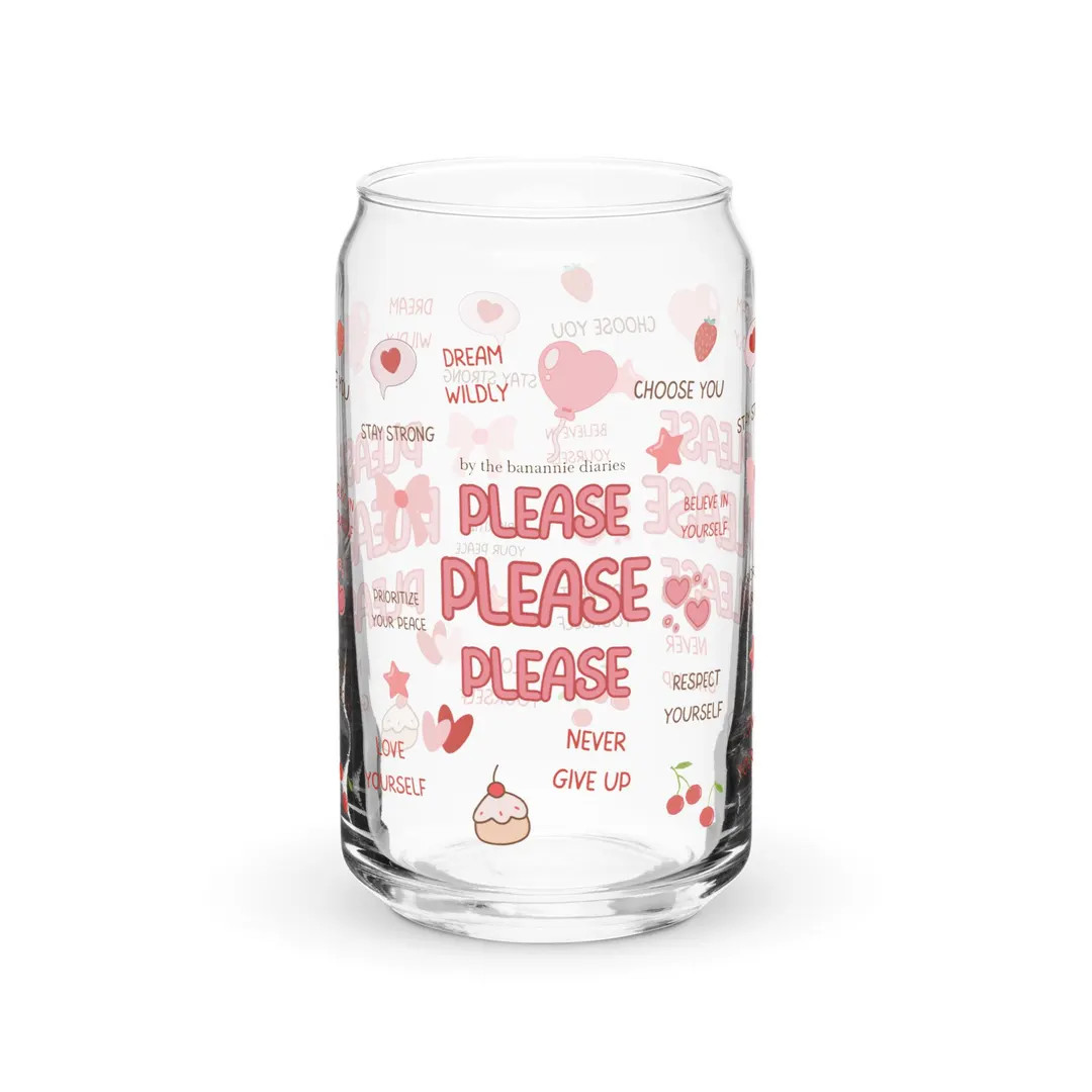 Please Please Please Love Yourself Affirmations Can-shaped Glass – 16 Oz - Etsy | Etsy (US)