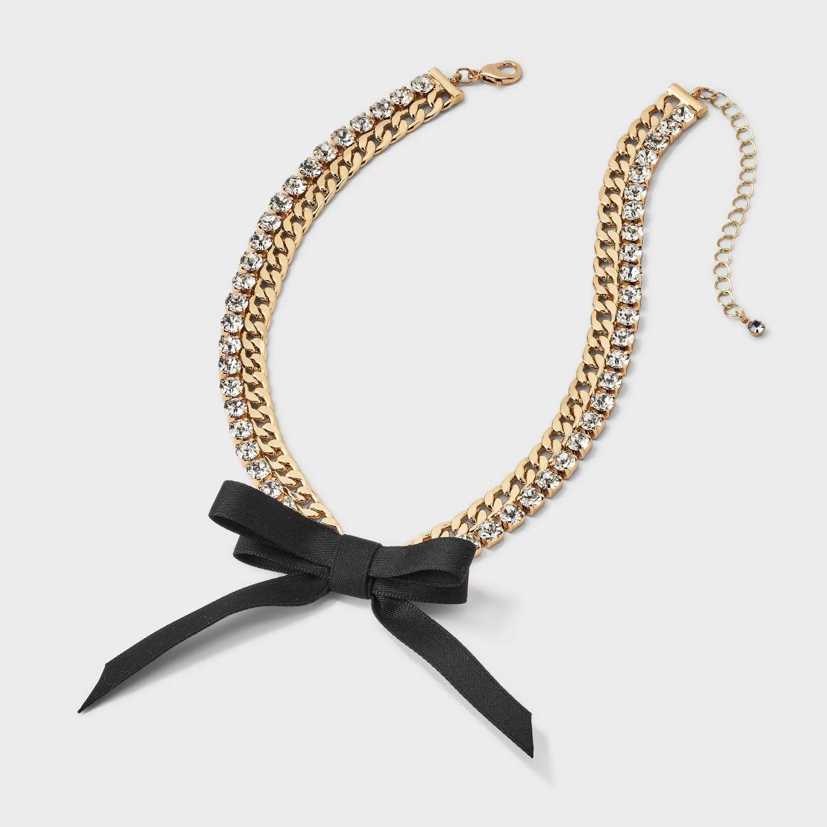 Chain Necklace with Black Bow - A New Day™ Gold | Target