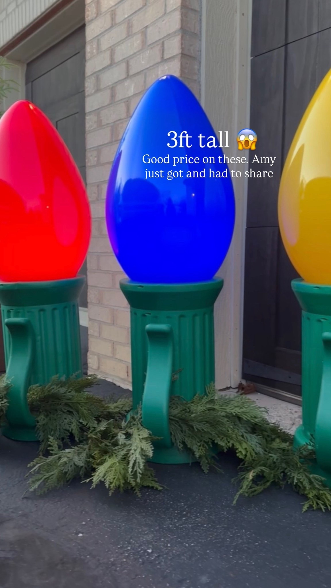 Oh my gosh, I’m obsessed with these. How fun are they? They’re 3 feet tall they light up. They’d be so cute on your front porch holiday must have, Christmas lights, giant Christmas lights. They’re also battery powered no need to plug them in.

#LTKGiftGuide #LTKHome #LTKHoliday