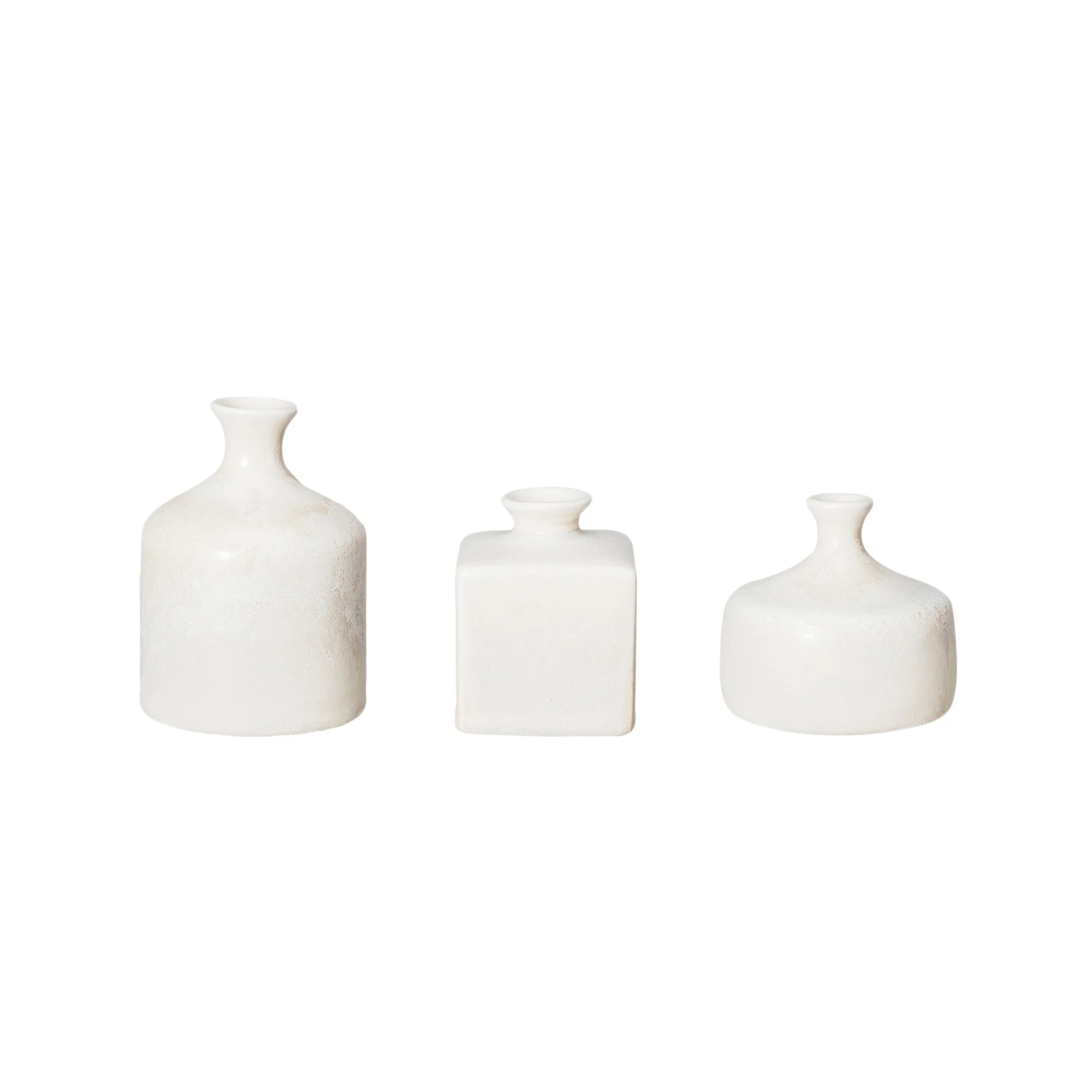 Bloomingville Vaious Stoneware Vases with Reactive Glaze, Cream, Set of 3 | Walmart (US)