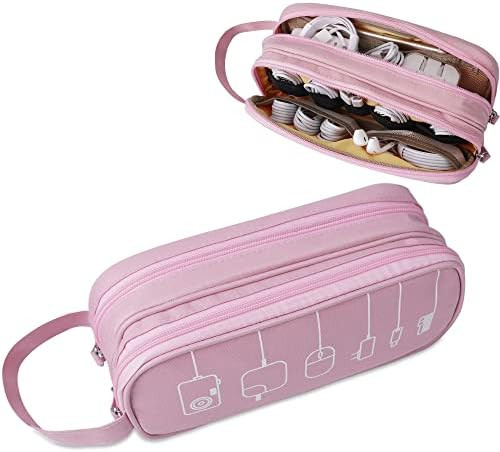 Electronics Organizer Travel Cable Cord Case Sleeve Soft Carrying Accessories Storage Bag Portabl... | Amazon (US)