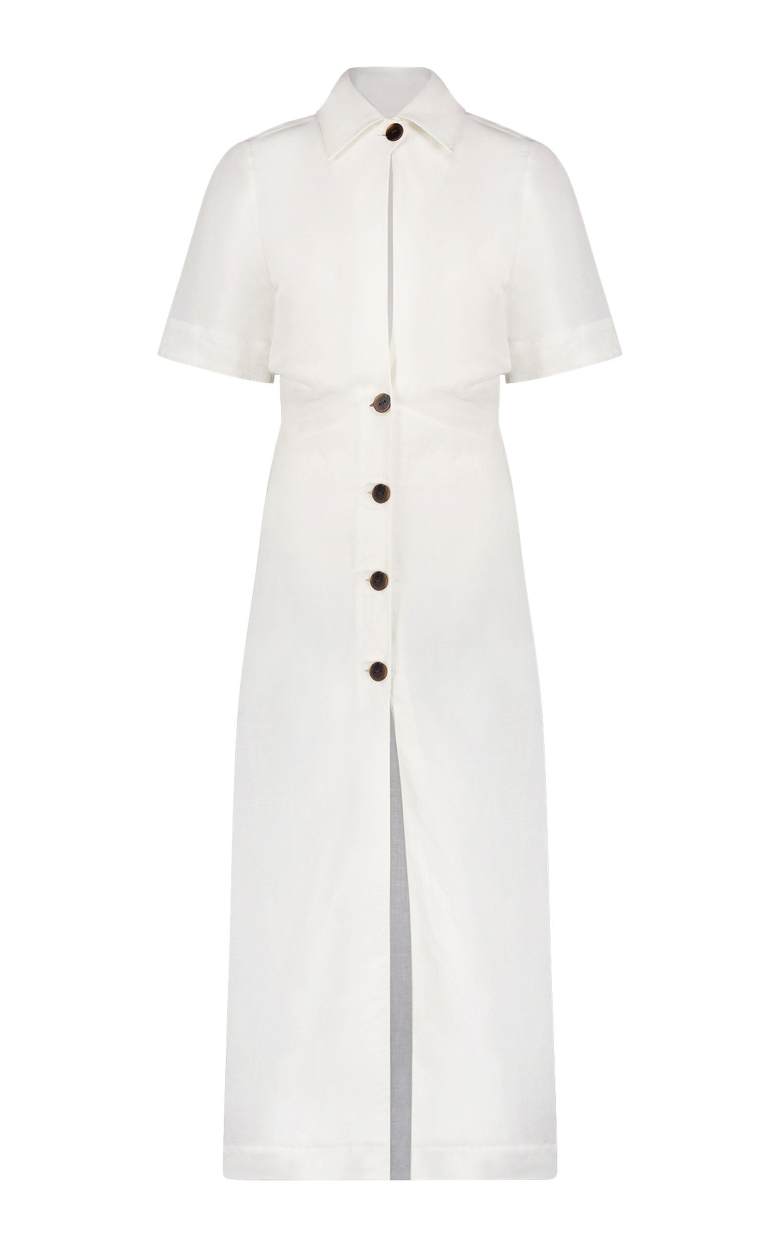 Linen-Blend Midi Shirt Dress | Moda Operandi (Global)