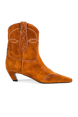 KHAITE Dallas Ankle Boots in Caramel | FWRD | FWRD 