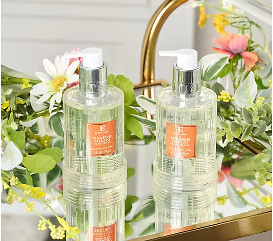Elton John x Slatkin + Co. S/2 Tangerine Palazzo 10oz Gel Hand Soaps | QVC