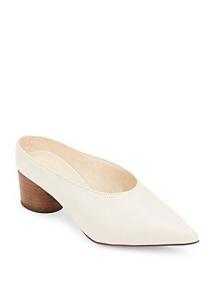 Zianne Point Toe Leather Mules | Saks Fifth Avenue OFF 5TH