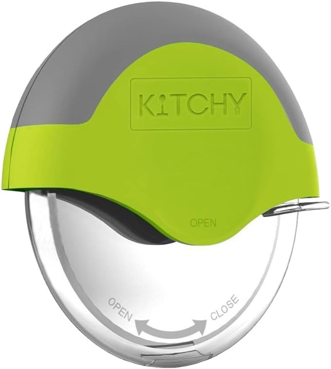 Kitchy Pizza Cutter Wheel with Protective Blade Cover, Ergonomic Pizza Slicer (Green) | Amazon (US)