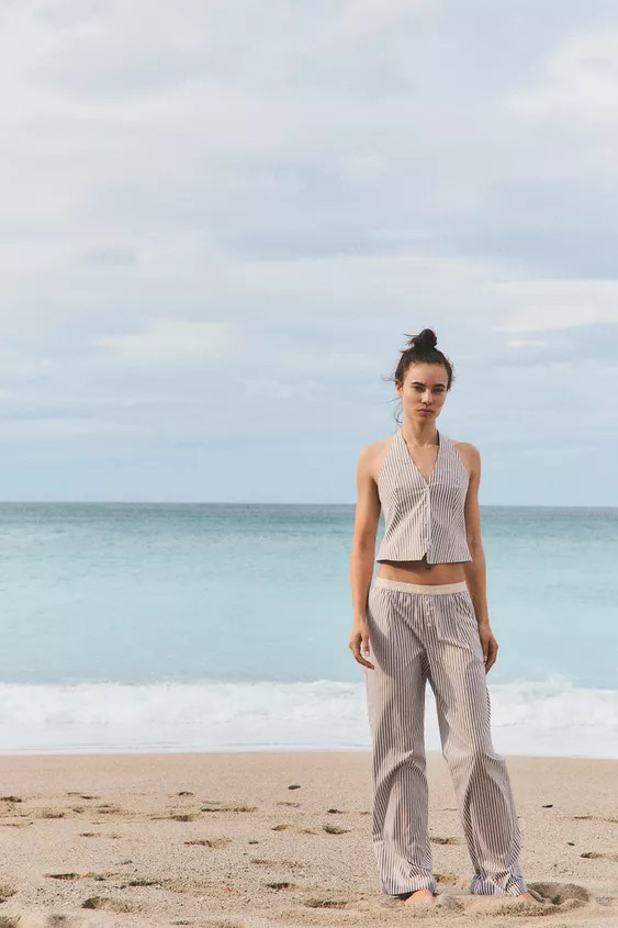 CONTRAST STRIPE PAJAMA PANTS | Zara US