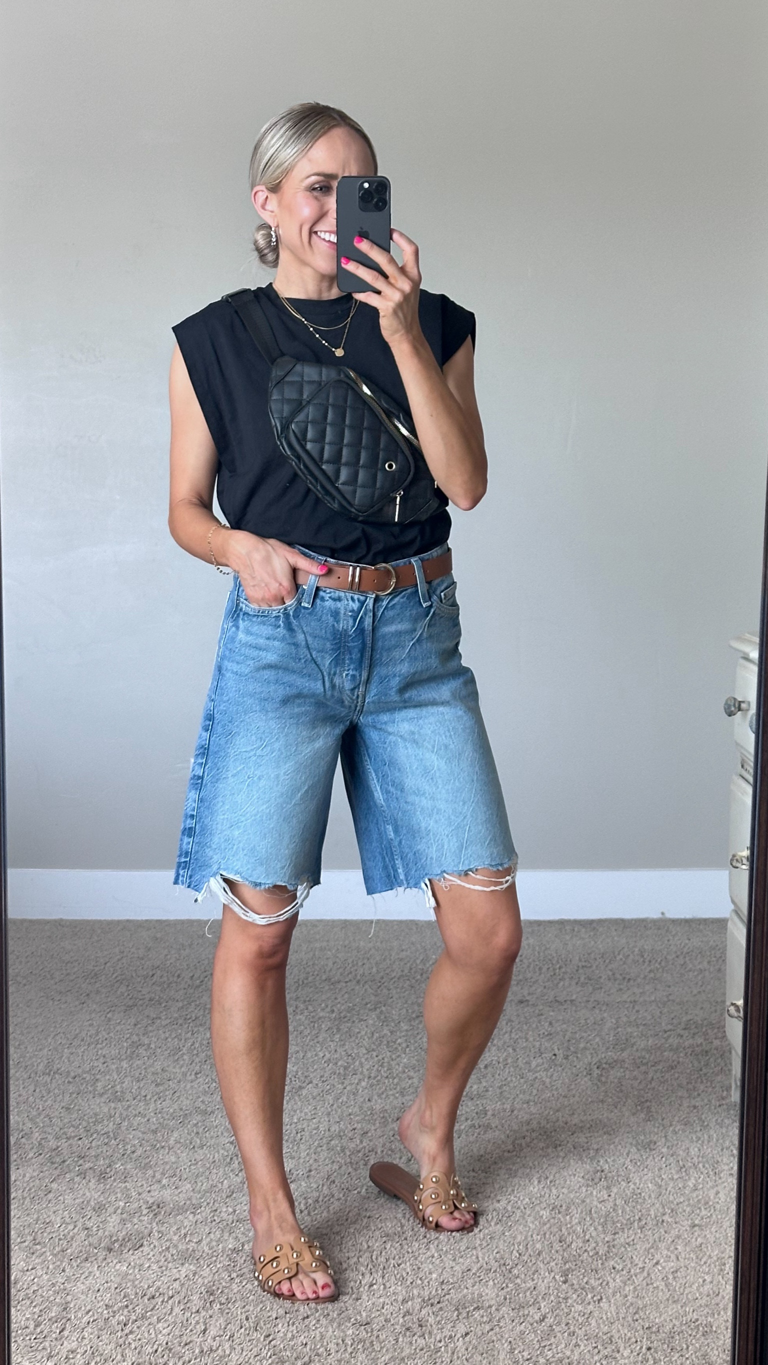 Easy summer outfit idea! 

These shorts are still available in the grey and darker washes. I also linked similar styles! I’m in my true to size in the entire outfit.

#LTKFindsUnder50 #LTKFindsUnder100 #LTKSeasonal
