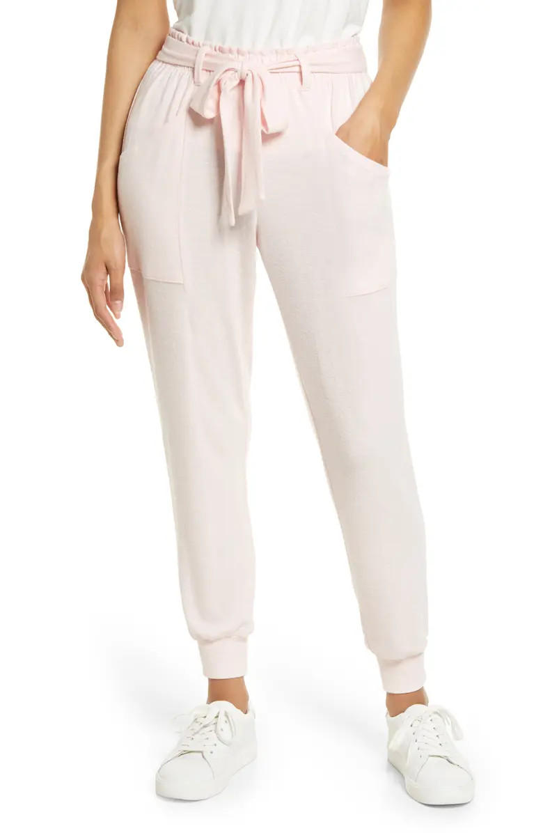 Cozy Fleece Belted Joggers | Nordstrom