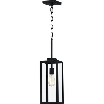 Quoizel Breitling Black Transitional Clear Glass Square Mini Outdoor Hanging Pendant Light | Lowe's