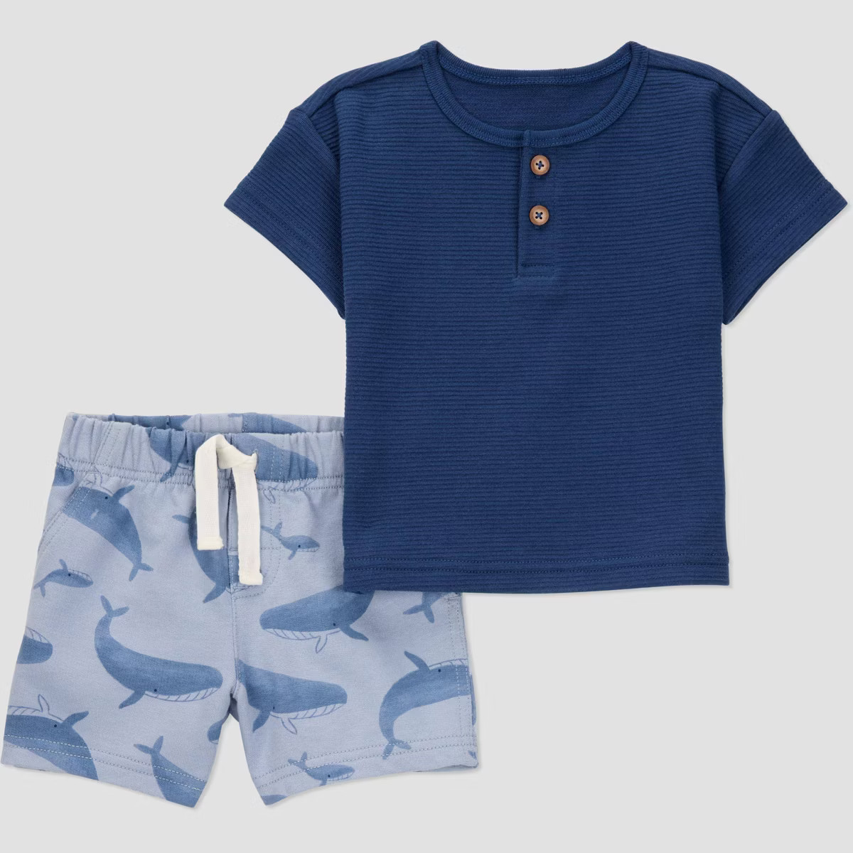 Carter's Just One You®️ Baby Boys' Textured Whale Top & Bottom Set - Navy Blue | Target