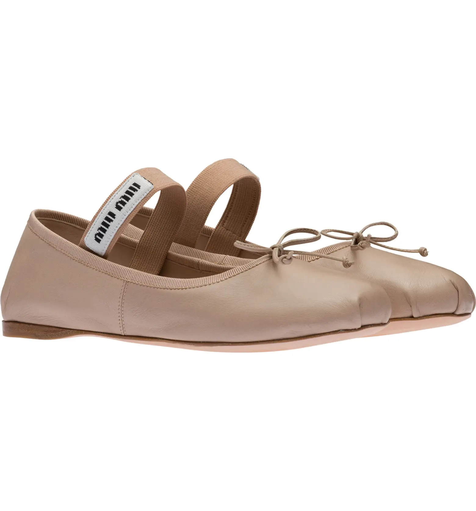 Miu Miu Logo Ballerina Flat | Nordstrom | Nordstrom