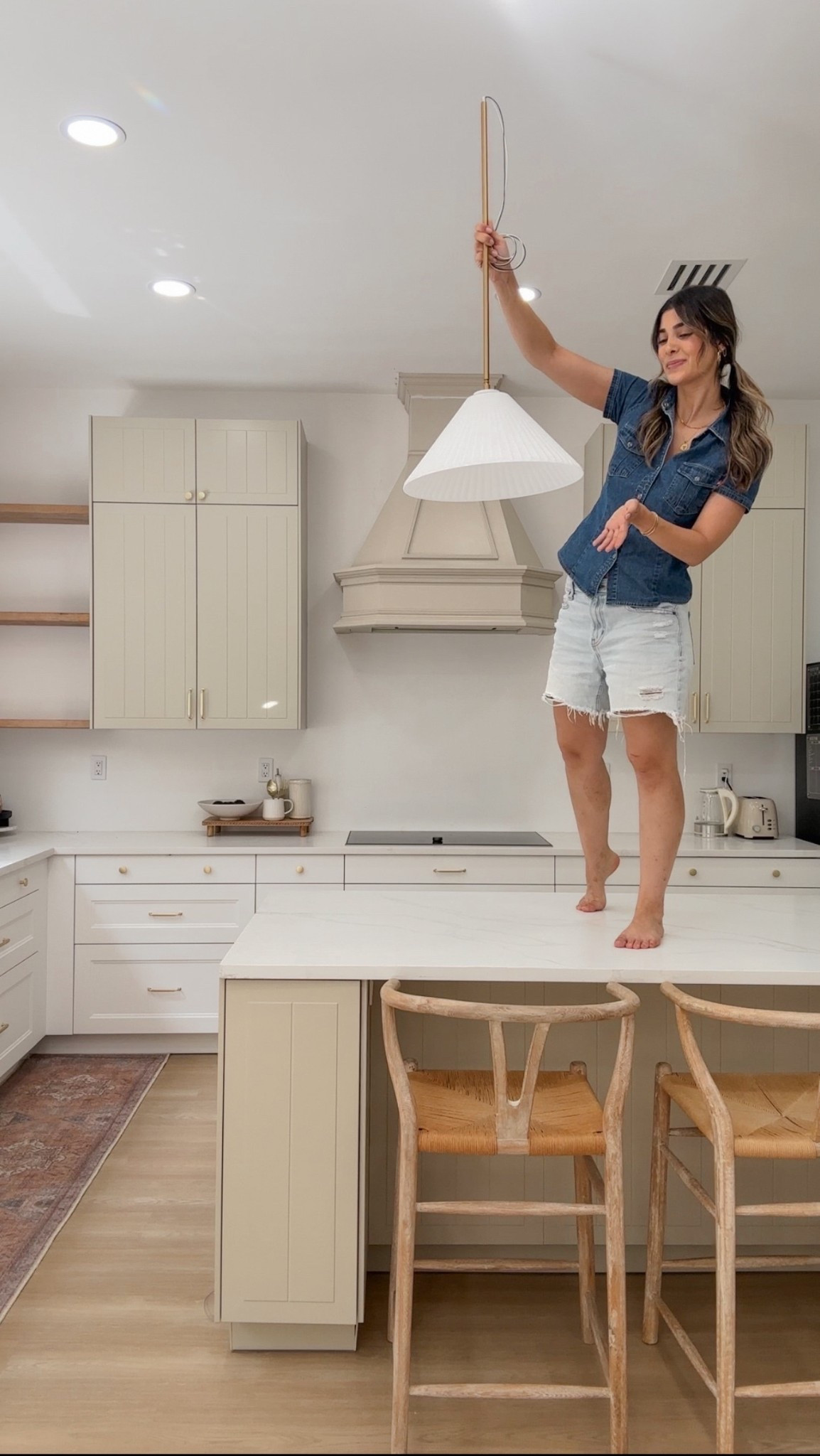 Testing out a new chandelier pendant light over our kitchen island ✨ I’m loving the warm brass and the way it ties the space together! I linked similar pendant lighting options since this exact one isn’t available — perfect for a kitchen refresh or island lighting update. #KitchenLighting #PendantLight #ChandelierPendant #KitchenIslandLighting #BrassPendantLight #HomeDecorFinds #LTKhome #LTKlighting #ModernKitchenStyle #AmazonHome



#LTKHome #LTKFamily #LTKStyleTip