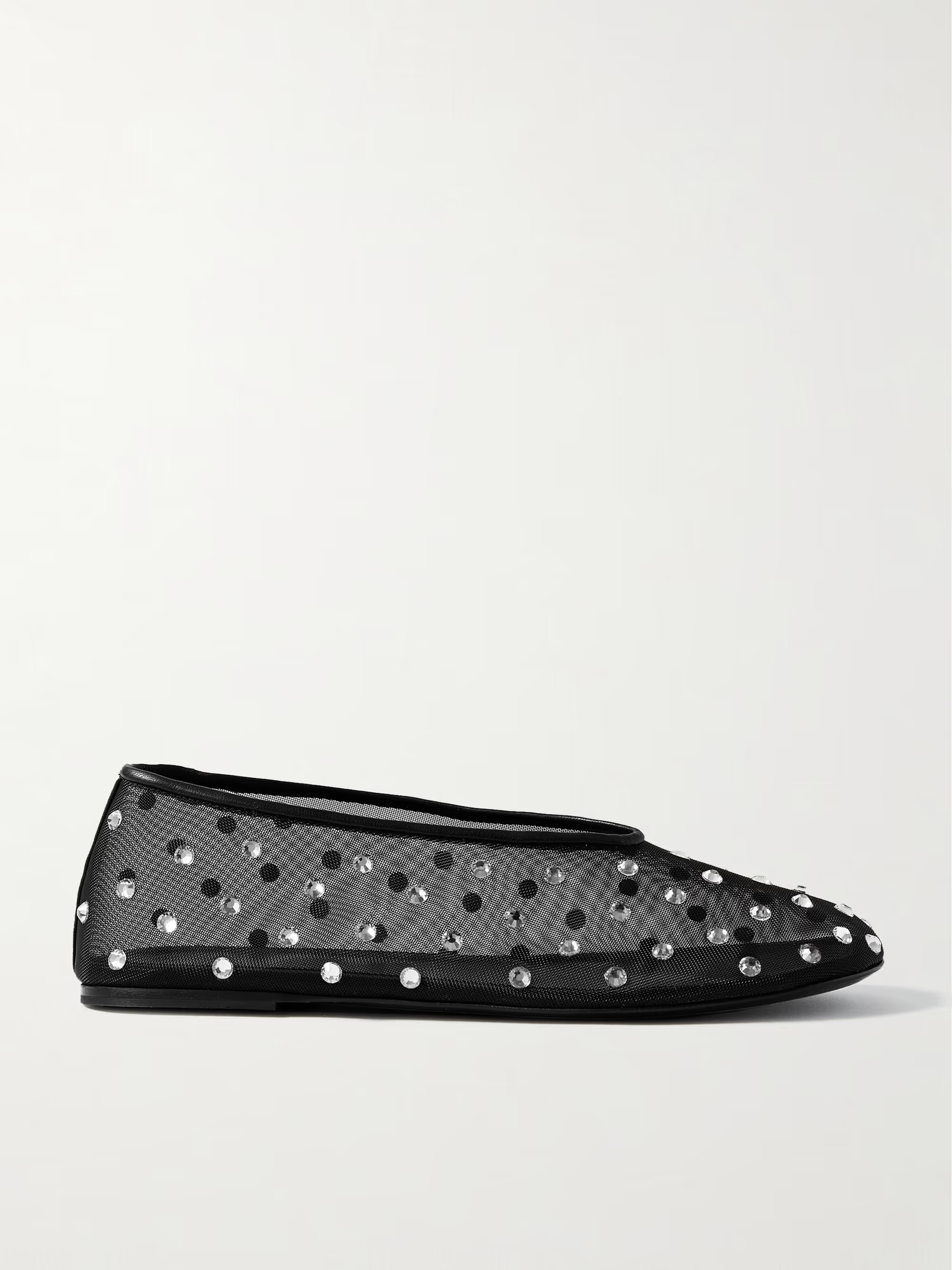 Marcy crystal-embellished mesh ballet flats | NET-A-PORTER (UK & EU)