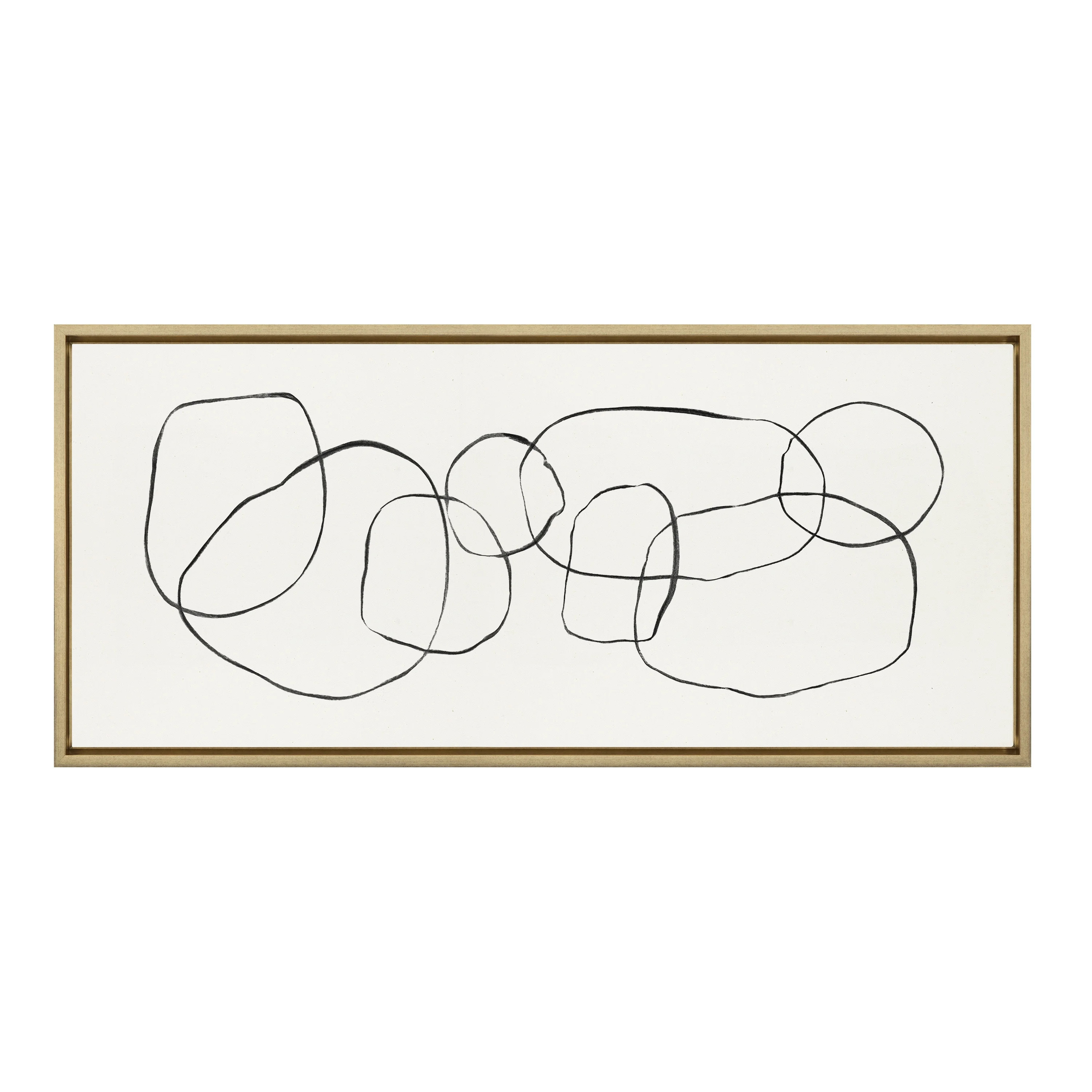 Kate and Laurel Sylvie Dancing Circles Framed Linen Textured Canvas Wall Art by Teju Reval of Sna... | Walmart (US)