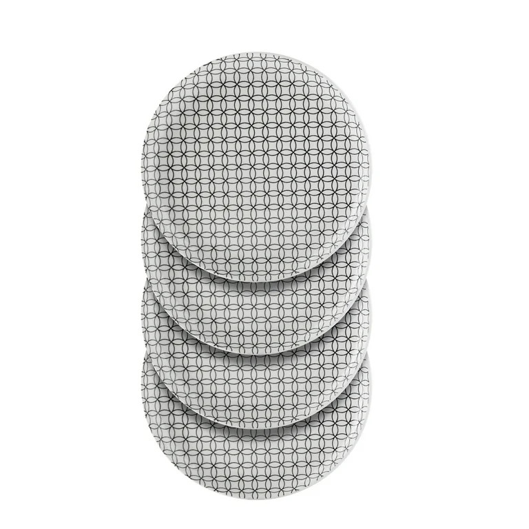 Mainstays Alessandra Black 4-pack Stoneware Dinner Plate Set, 10.5" | Walmart (US)