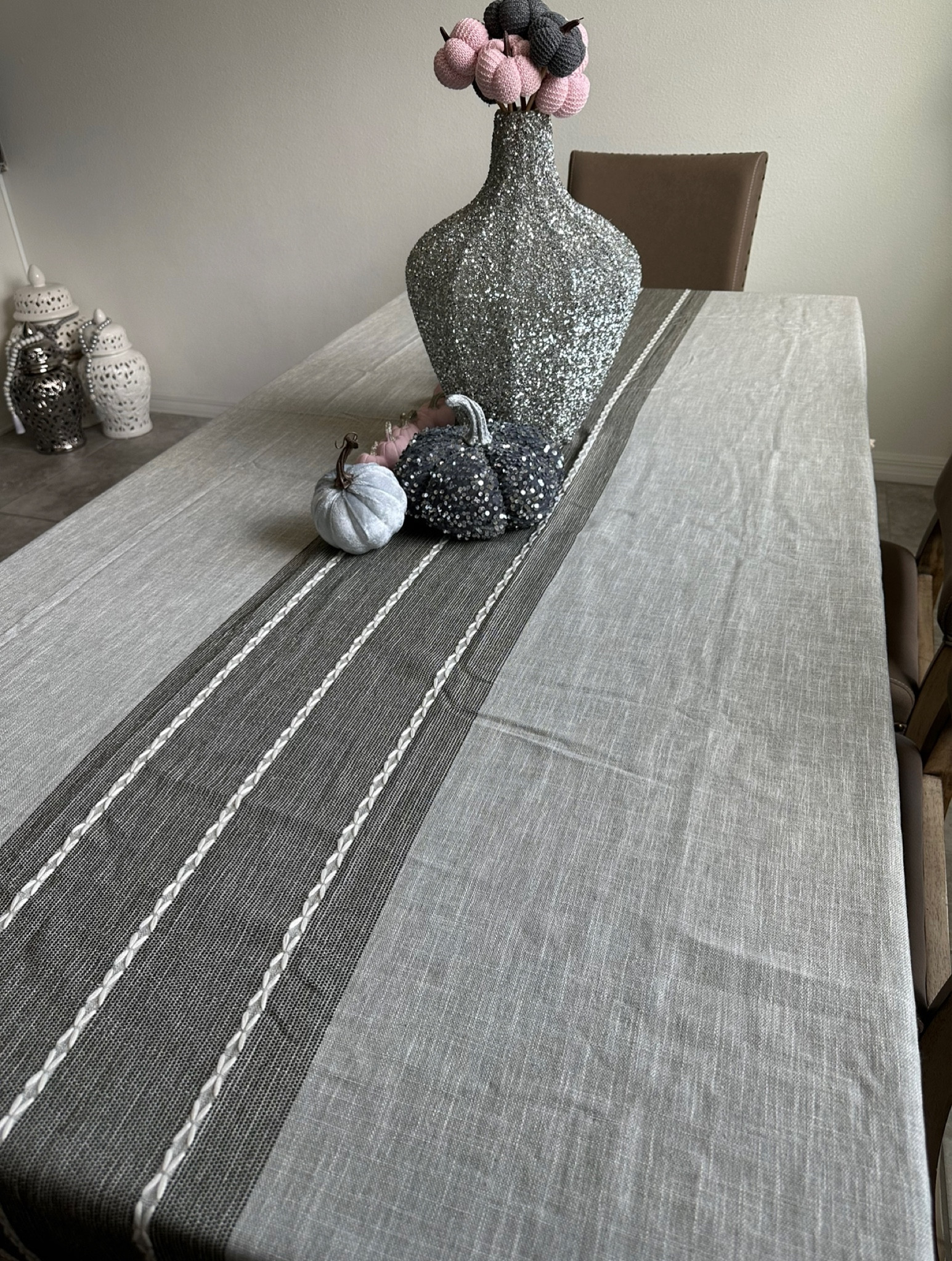 I am sharing with you this beautiful linen table cloth.It is premium quality linen fabric. It makes casual dining perfectly for our everyday meals and it’s beauty of handcrafted pieces and design bring out the gorgeousness. #diningroom #diningtable #grey #tablecloth #linen #premiumquality #fringes #beautiful #home #interior #decor #homesweethome

#LTKhome