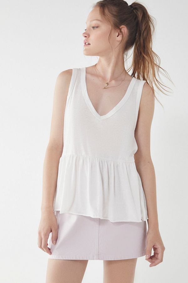 Truly Madly Deeply V-Neck Peplum Tank Top | Urban Outfitters (US and RoW)