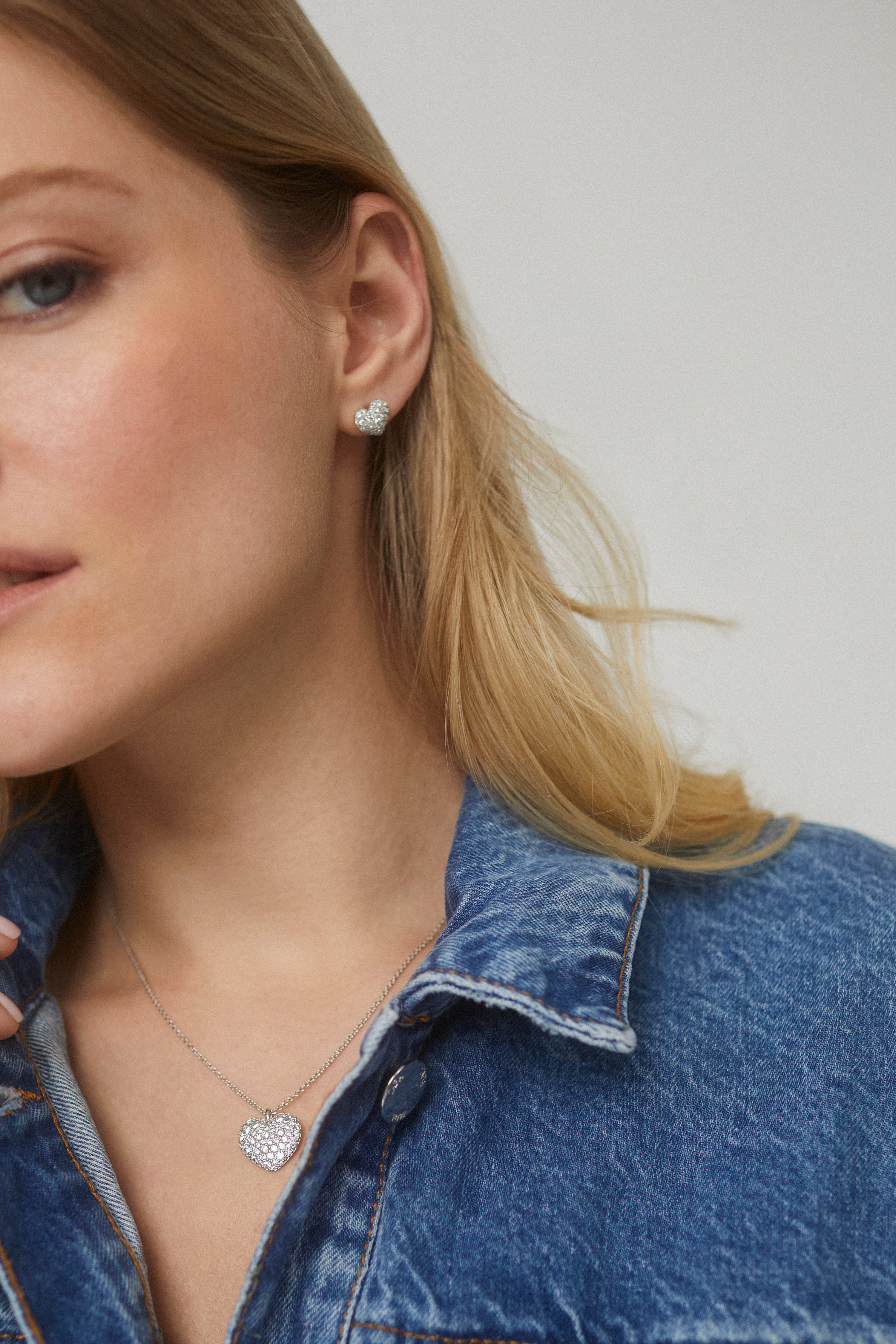 GIFTED PAVE CZ HEART EARRINGS | NADRI