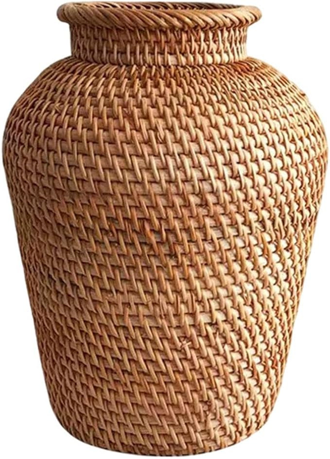 Rattan Vase Style Handmade Woven Plant Flower Vase Basket for Home Decor | Amazon (US)