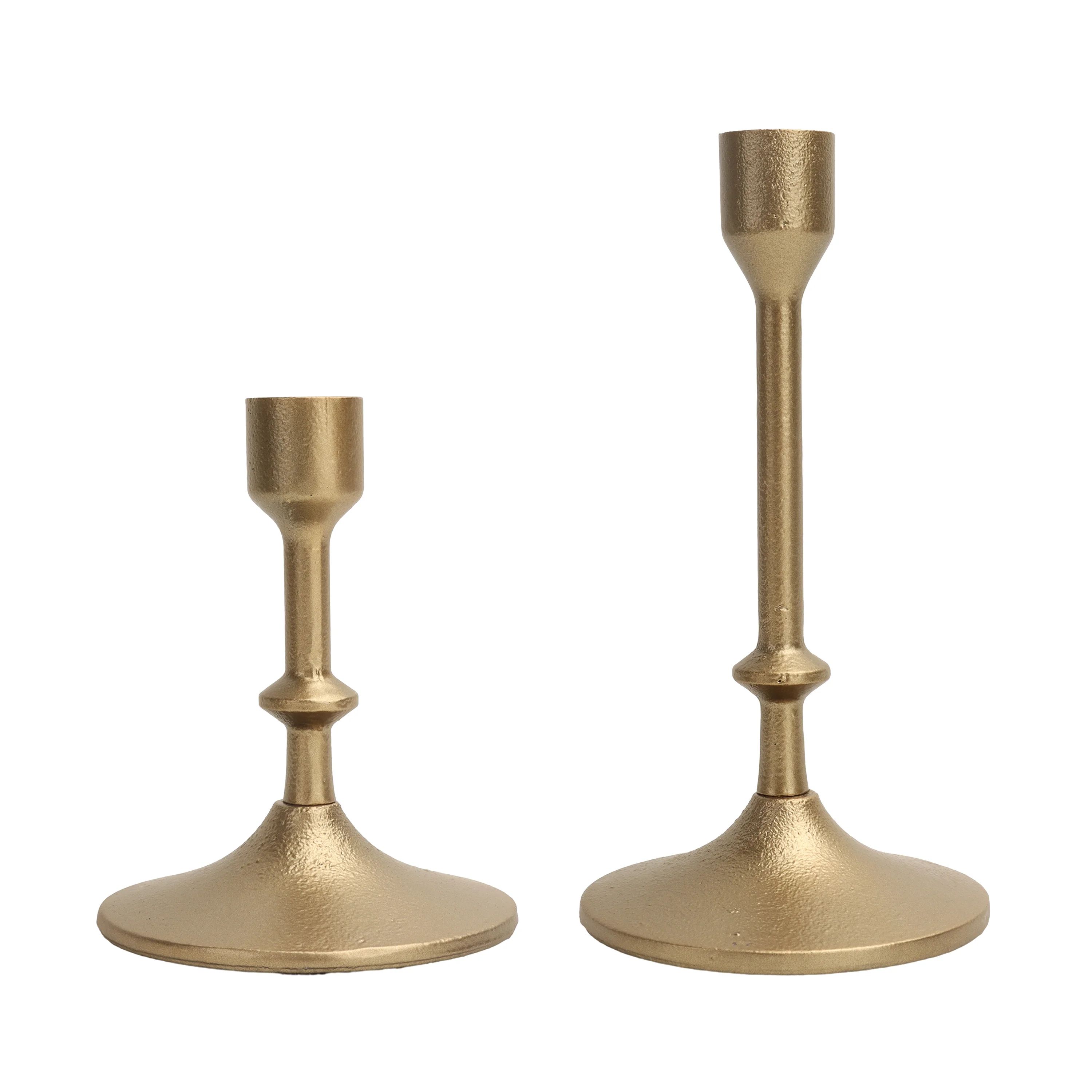 BHG Gold Cast Iron Taper Candle Holder, Set of 2 | Walmart (US)