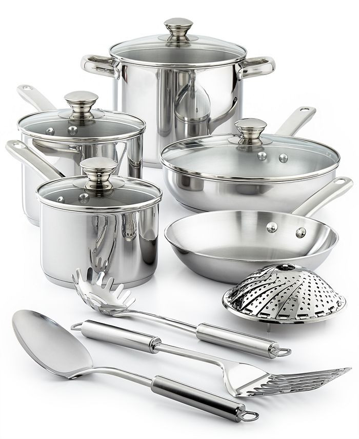 Stainless Steel 13-Pc. Cookware Set, Created for Macy's | Macys (US)