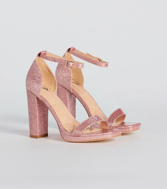 Capture Sparkle Glitter Platform Block Heels | Windsor Stores