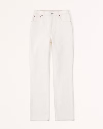 Curve Love Ultra High Rise 90s Straight Jean | White Jeans Outfit | Spring Outfits Fashion | Abercrombie & Fitch (US)