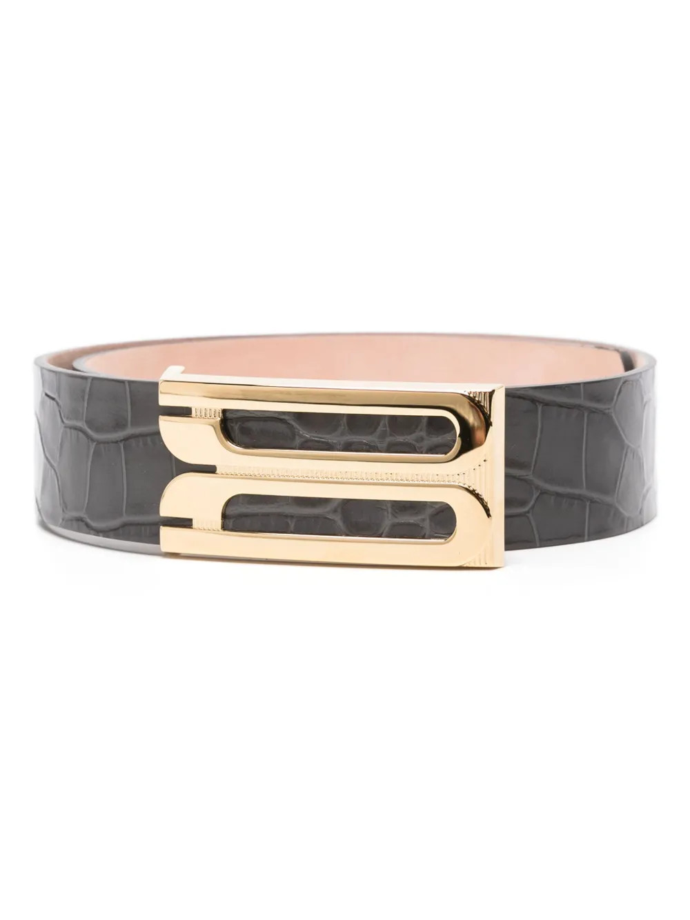Victoria Beckham logo-buckle snakeskin-effect Belt - Farfetch | Farfetch Global